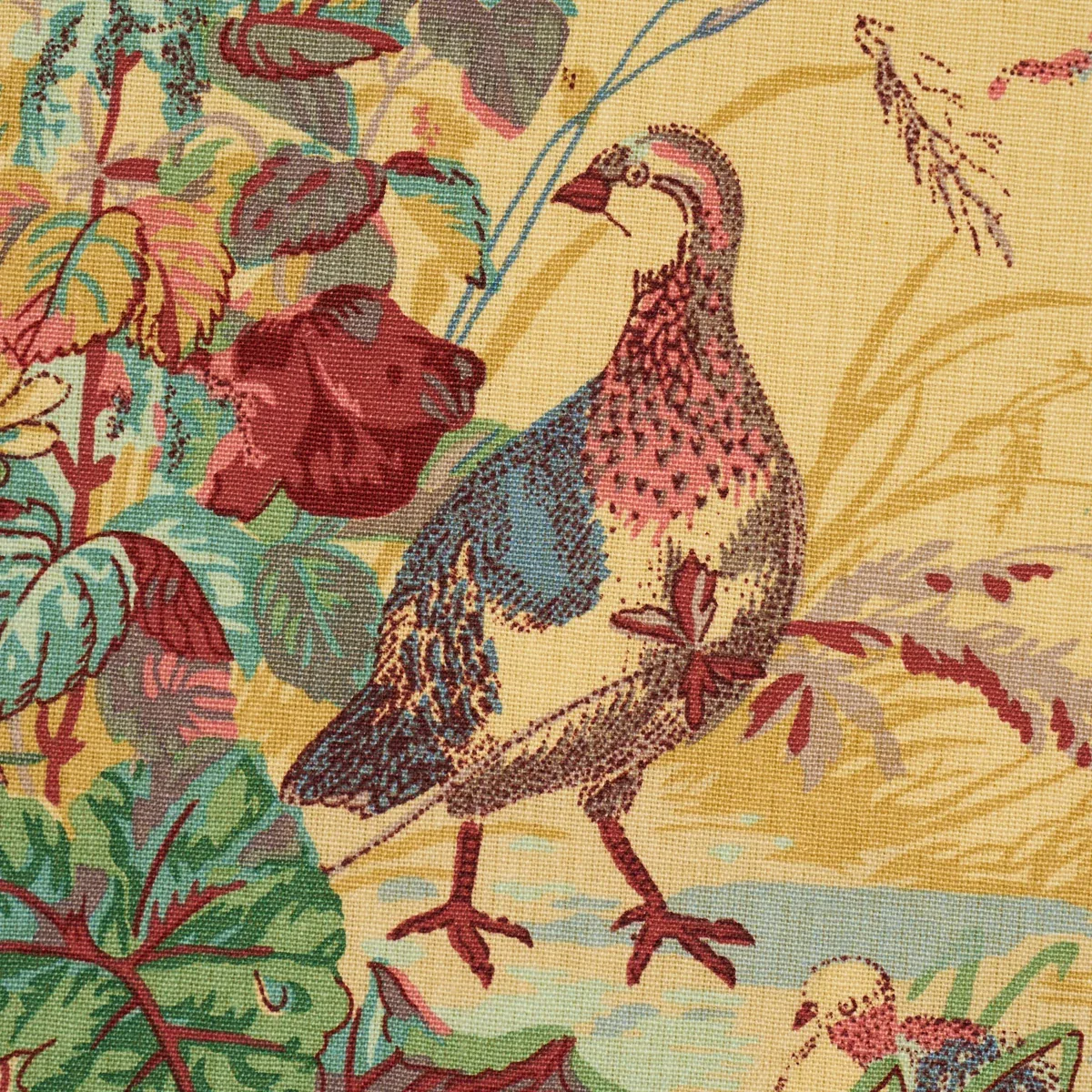 QUAIL MEADOW Fabric – SPRING | Schumacher | Wallpaper Twins QUAIL MEADOW fabric SPRING color by Schumacher