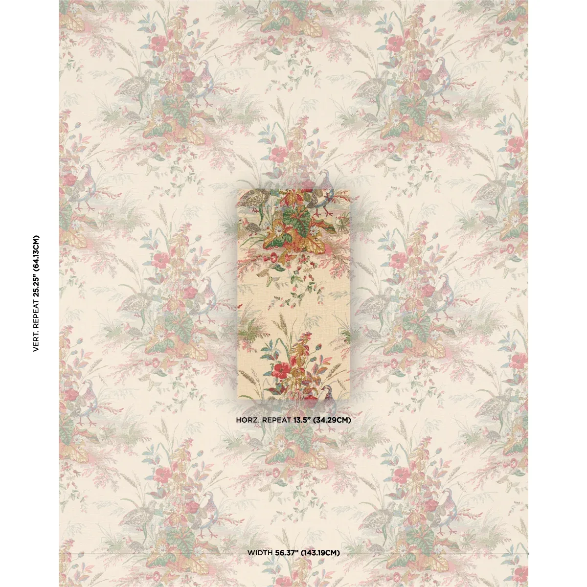 QUAIL MEADOW Fabric – SUMMER | Schumacher | Wallpaper Twins QUAIL MEADOW fabric SUMMER color by Schumacher