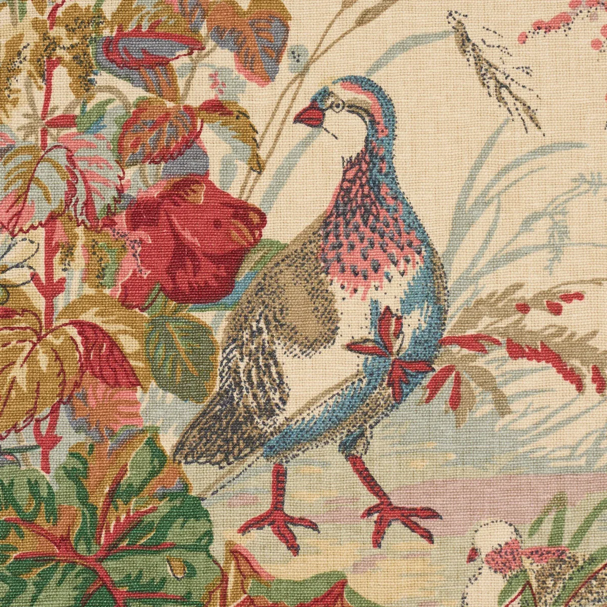 QUAIL MEADOW Fabric – SUMMER | Schumacher | Wallpaper Twins QUAIL MEADOW fabric SUMMER color by Schumacher