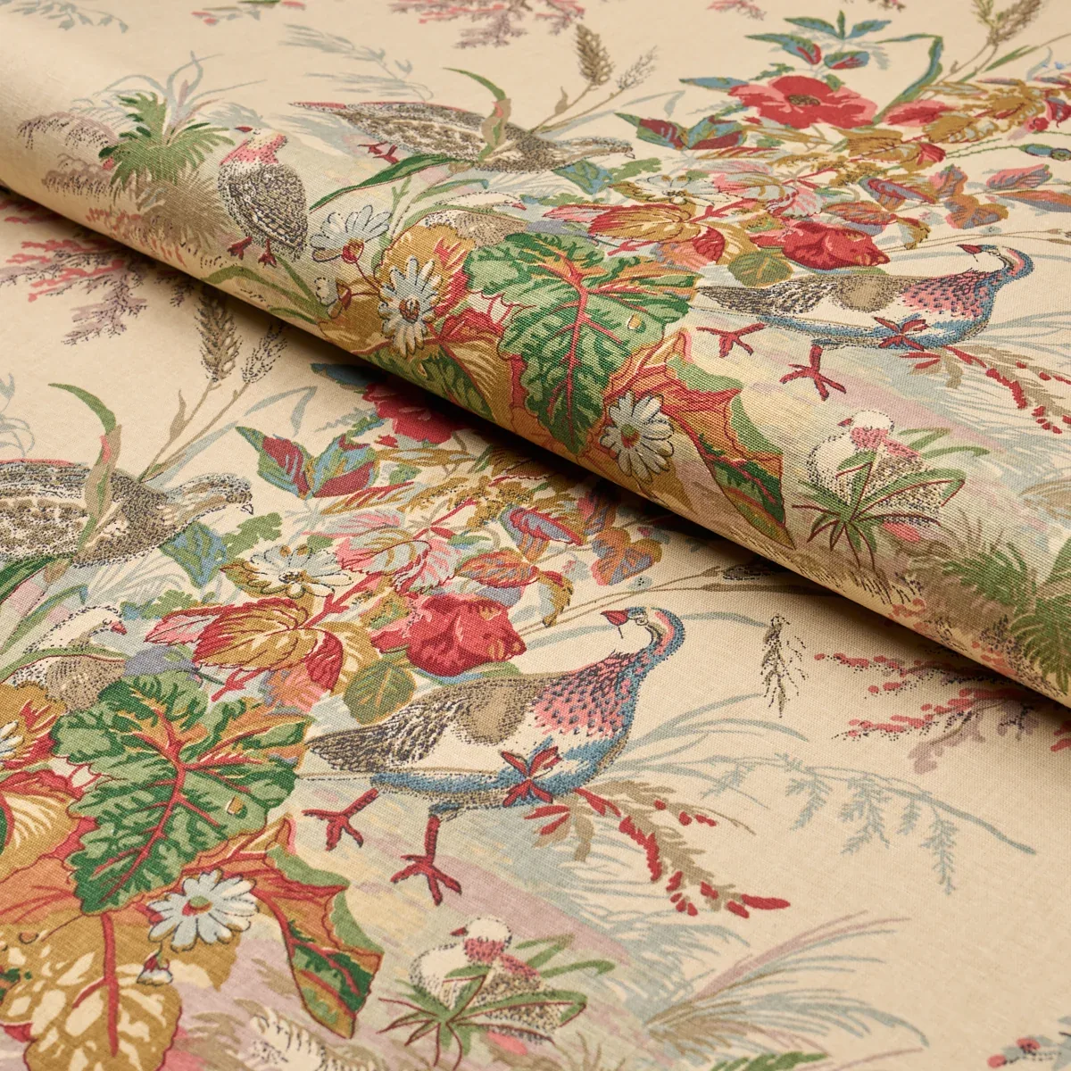 QUAIL MEADOW Fabric – SUMMER | Schumacher | Wallpaper Twins QUAIL MEADOW fabric SUMMER color by Schumacher