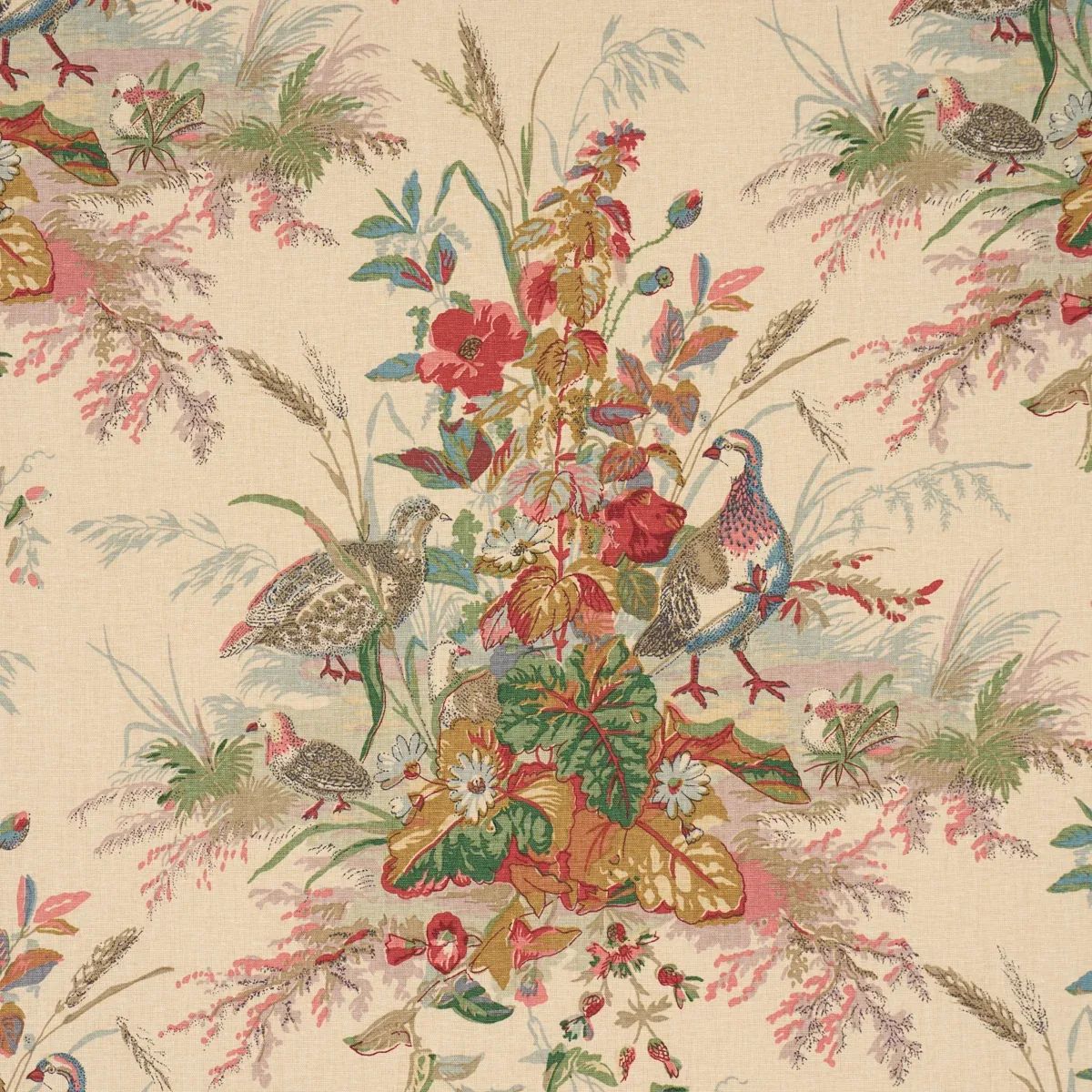 QUAIL MEADOW fabric SUMMER color by Schumacher