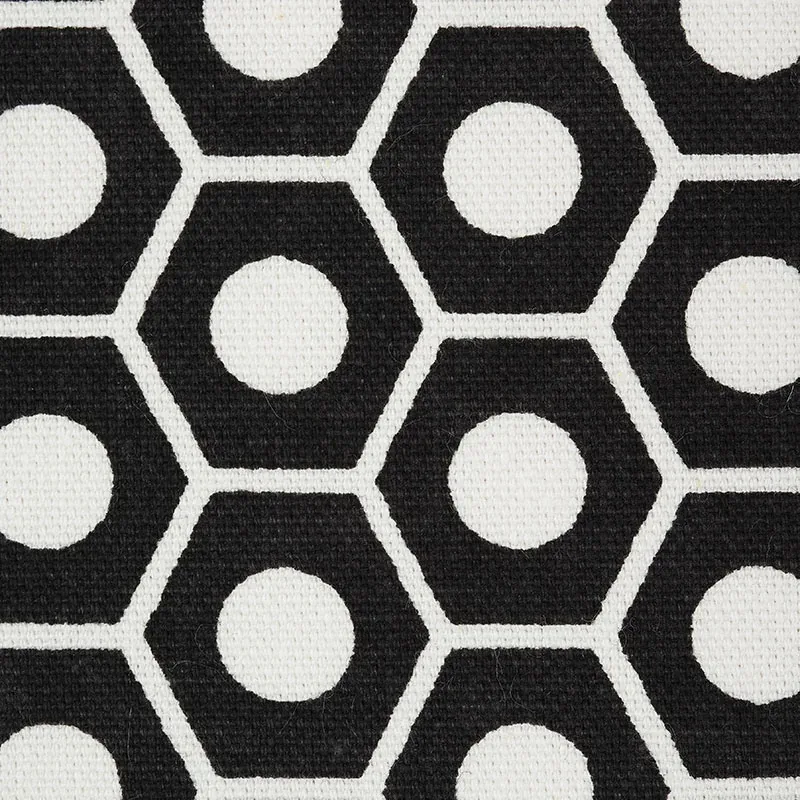 QUEEN B Fabric – BLACK | Schumacher | Wallpaper Twins QUEEN B fabric BLACK color by Schumacher