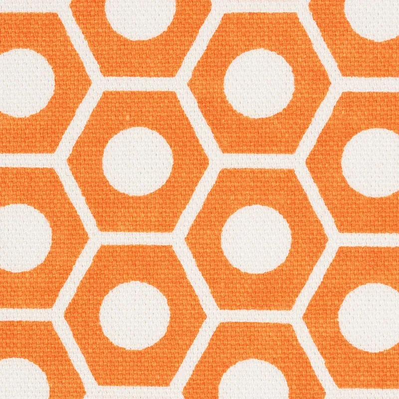 QUEEN B Fabric – ORANGE | Schumacher | Wallpaper Twins QUEEN B fabric ORANGE color by Schumacher