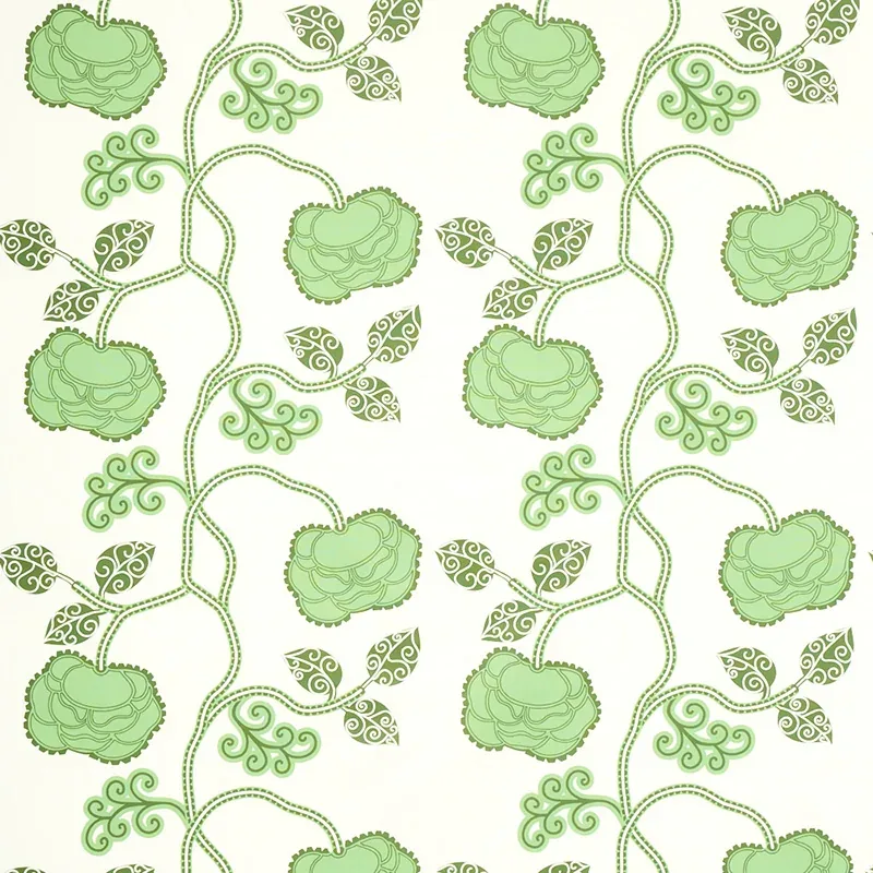 QUEEN FRUIT CHINTZ fabric JADE color by Schumacher