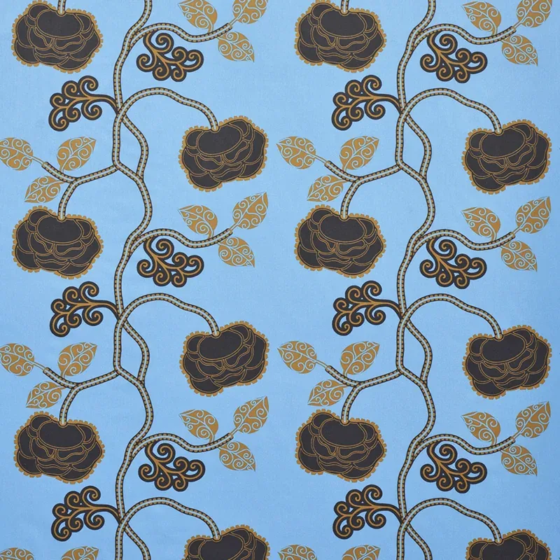 QUEEN FRUIT CHINTZ fabric LAPIS color by Schumacher