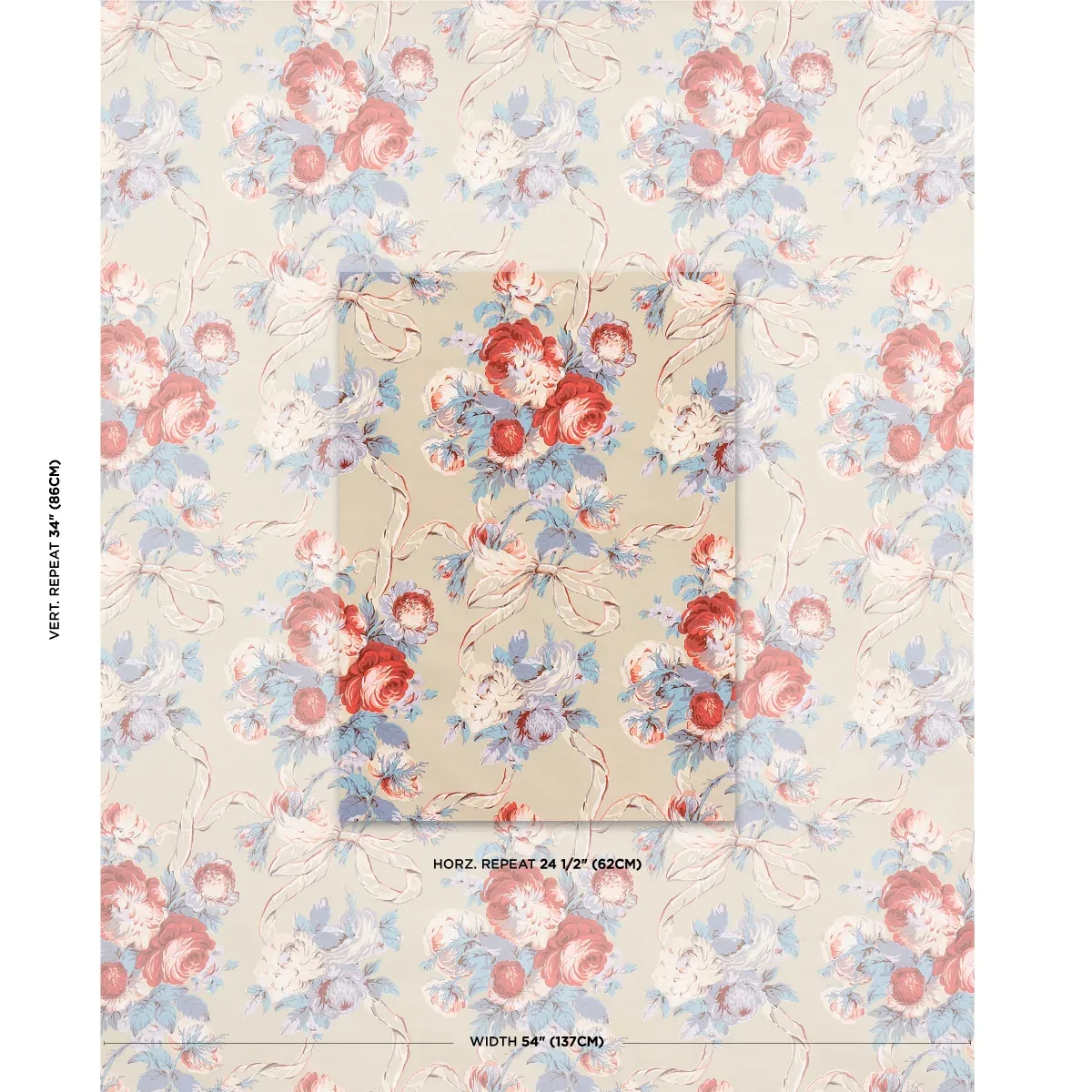 QUEENIES FLORAL CHINTZ Fabric – CHELSEA GARDEN | Schumacher QUEENIES FLORAL CHINTZ fabric CHELSEA GARDEN color by Schumacher