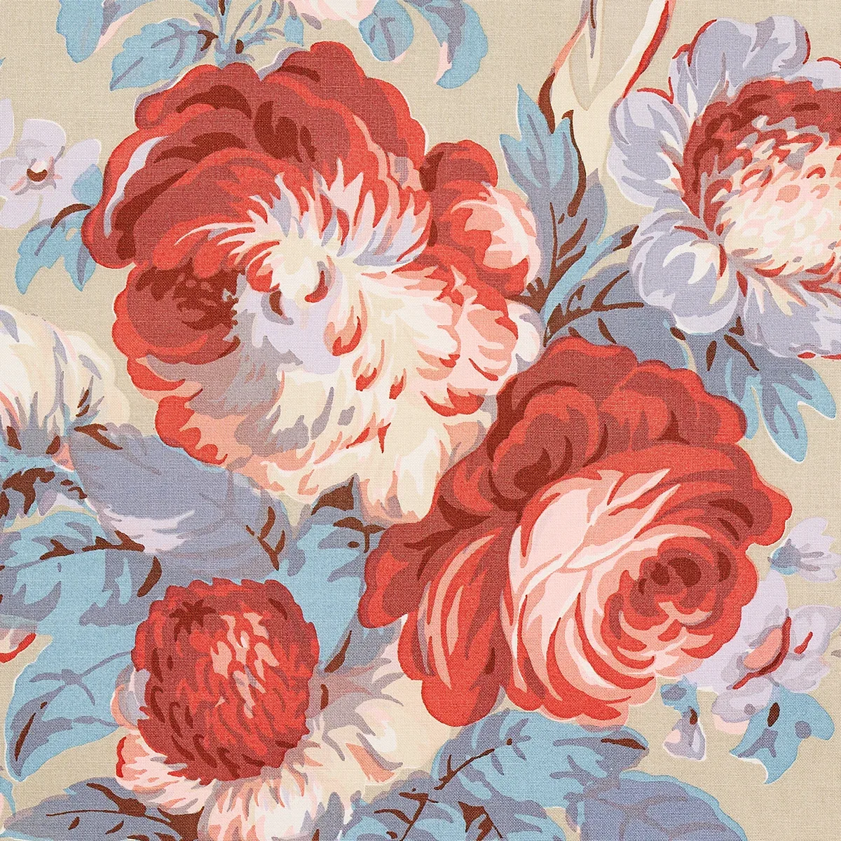 QUEENIES FLORAL CHINTZ Fabric – CHELSEA GARDEN | Schumacher QUEENIES FLORAL CHINTZ fabric CHELSEA GARDEN color by Schumacher