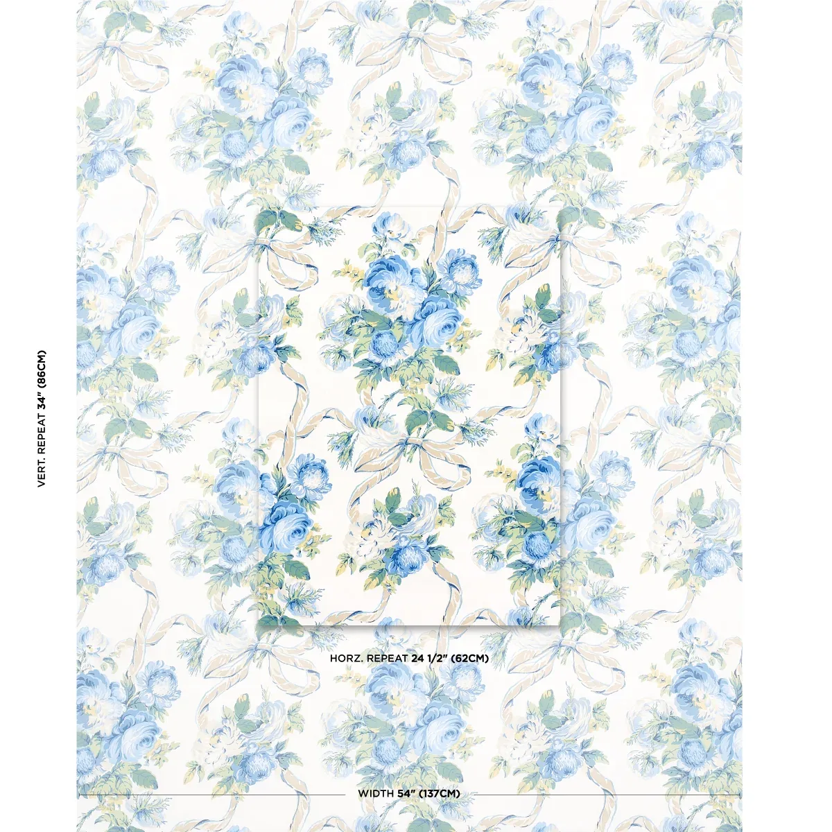 QUEENIES FLORAL CHINTZ Fabric – PORCELAIN | Schumacher | Wal QUEENIES FLORAL CHINTZ fabric PORCELAIN color by Schumacher