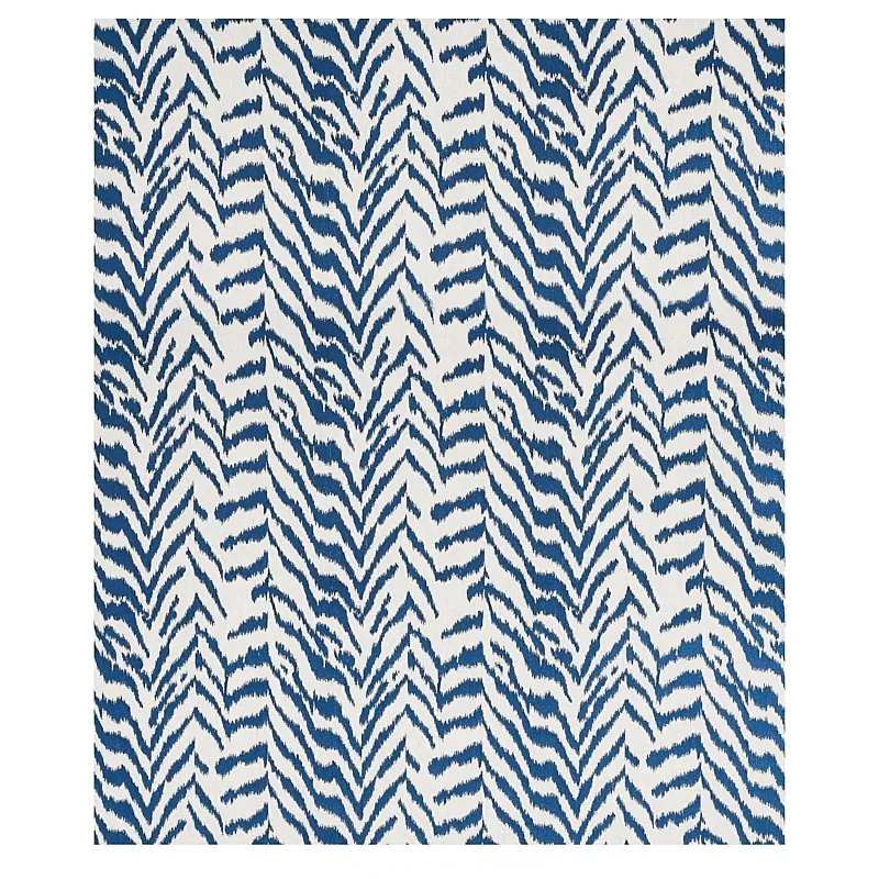 Quincy Embroidery on Linen fabric NAVY color by Schumacher