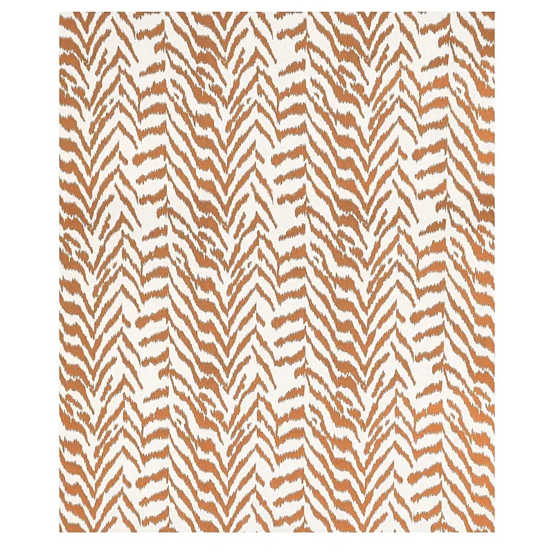 Quincy Embroidery on Linen Fabric – TOAST | Schumacher | Wal Quincy Embroidery on Linen fabric TOAST color by Schumacher