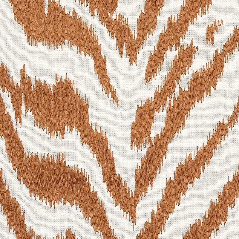Quincy Embroidery on Linen Fabric – TOAST | Schumacher | Wal Quincy Embroidery on Linen fabric TOAST color by Schumacher