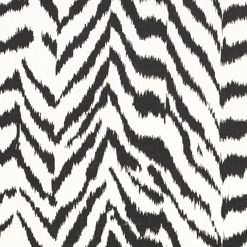QUINCY HAND PRINT Fabric – BLACK | Schumacher | Wallpaper Tw QUINCY HAND PRINT fabric BLACK color by Schumacher