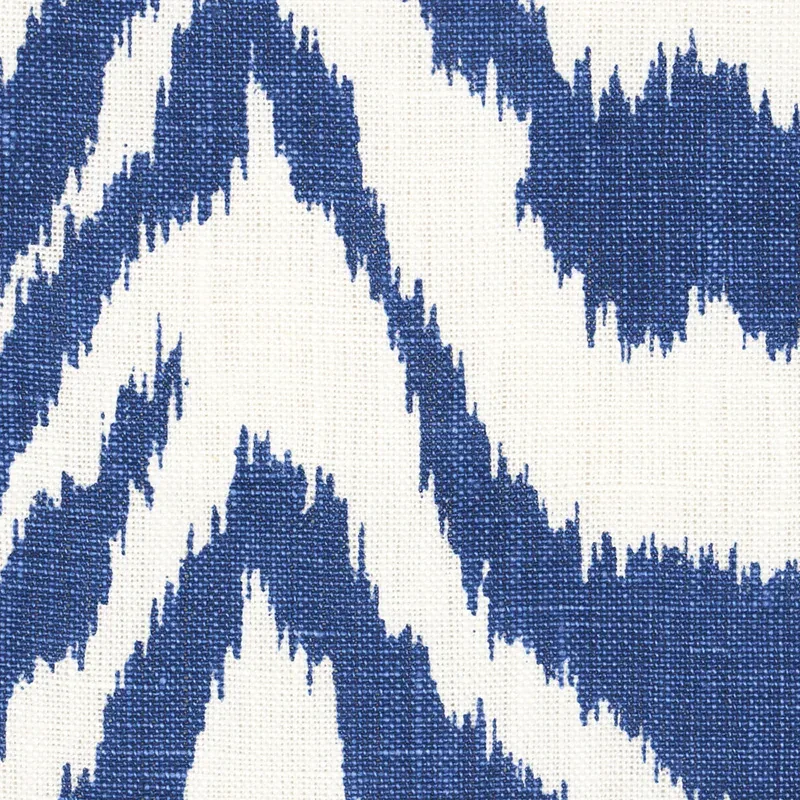 QUINCY HAND PRINT fabric BLUE color by Schumacher