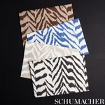 QUINCY HAND PRINT fabric BLUE color by Schumacher