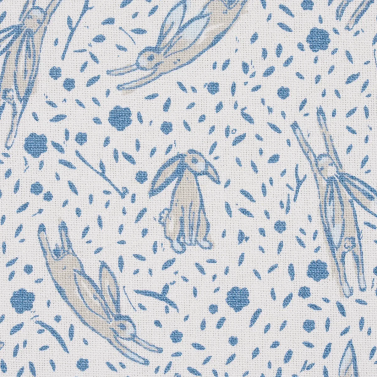 RABBIT HIGH PERFORMANCE PRINT fabric BLUE color by Schumacher