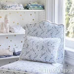 RABBIT HIGH PERFORMANCE PRINT fabric BLUE color by Schumacher