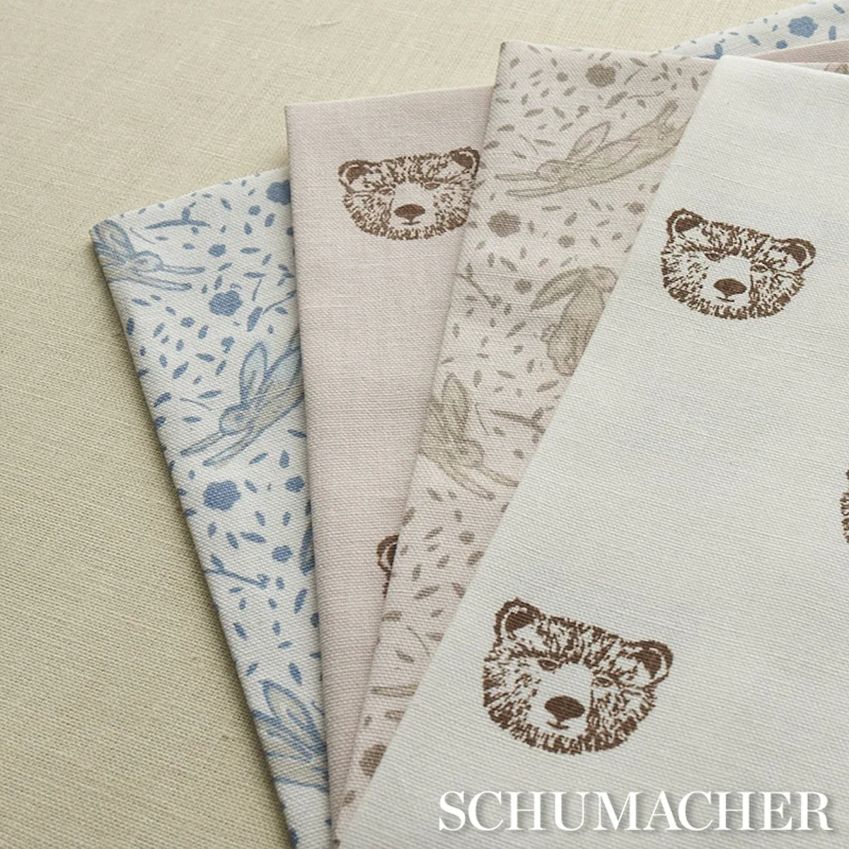 RABBIT HIGH PERFORMANCE PRINT Fabric – BLUSH | Schumacher | RABBIT HIGH PERFORMANCE PRINT fabric BLUSH color by Schumacher