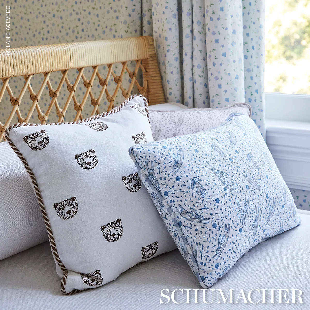 RABBIT HIGH PERFORMANCE PRINT Fabric – BLUSH | Schumacher | RABBIT HIGH PERFORMANCE PRINT fabric BLUSH color by Schumacher