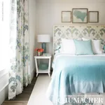 RAJA EMBROIDERY Fabric – SKY | Schumacher | Wallpaper Twins RAJA EMBROIDERY fabric SKY color by Schumacher