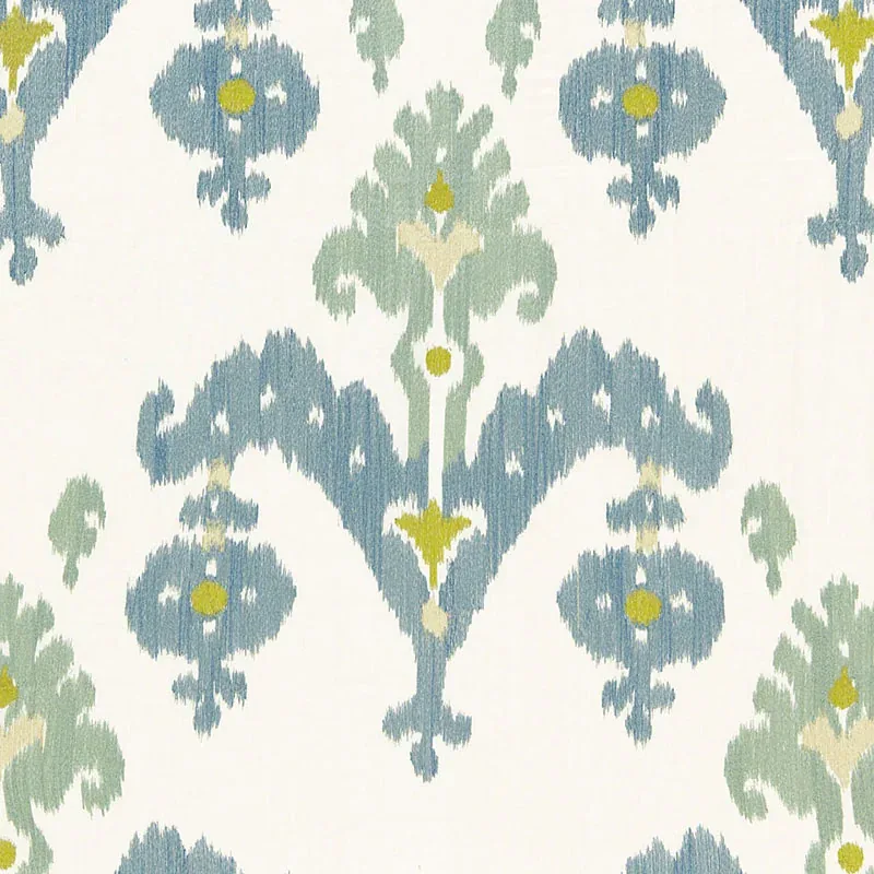RAJA EMBROIDERY fabric SKY color by Schumacher