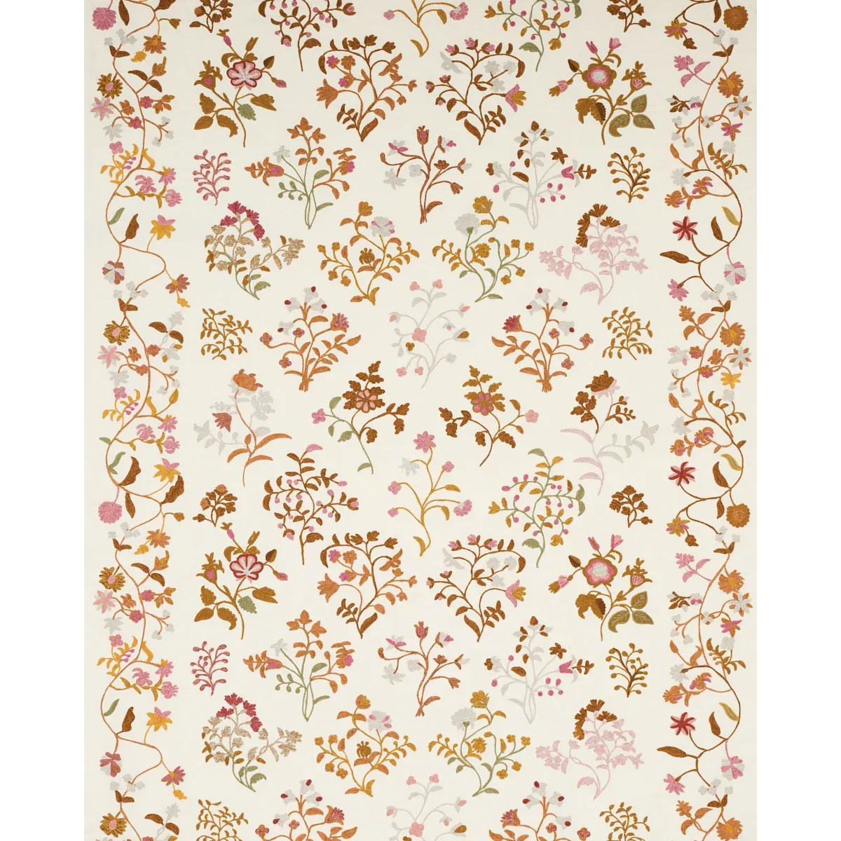 Raleigh Crewel Embroidery Fabric – AUTUMN | Schumacher | Wal Raleigh Crewel Embroidery fabric AUTUMN color by Schumacher