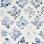 Raleigh Crewel Embroidery fabric CORNFLOWER color by Schumacher