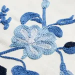Raleigh Crewel Embroidery fabric CORNFLOWER color by Schumacher