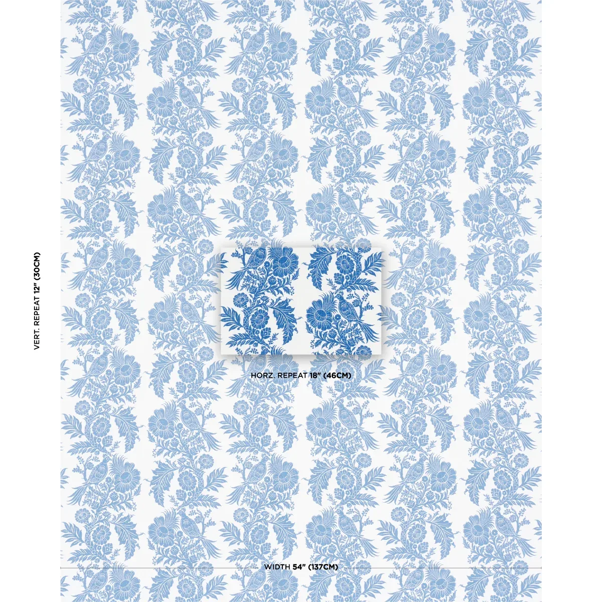 RAVEN WOODS Fabric – BLUE | Schumacher | Wallpaper Twins RAVEN WOODS fabric BLUE color by Schumacher