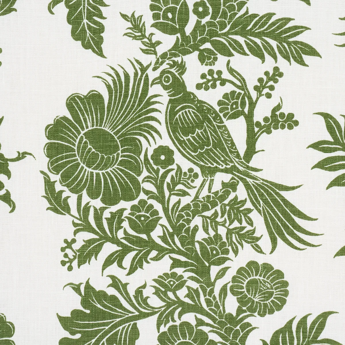 RAVEN WOODS Fabric – GREEN | Schumacher | Wallpaper Twins RAVEN WOODS fabric GREEN color by Schumacher
