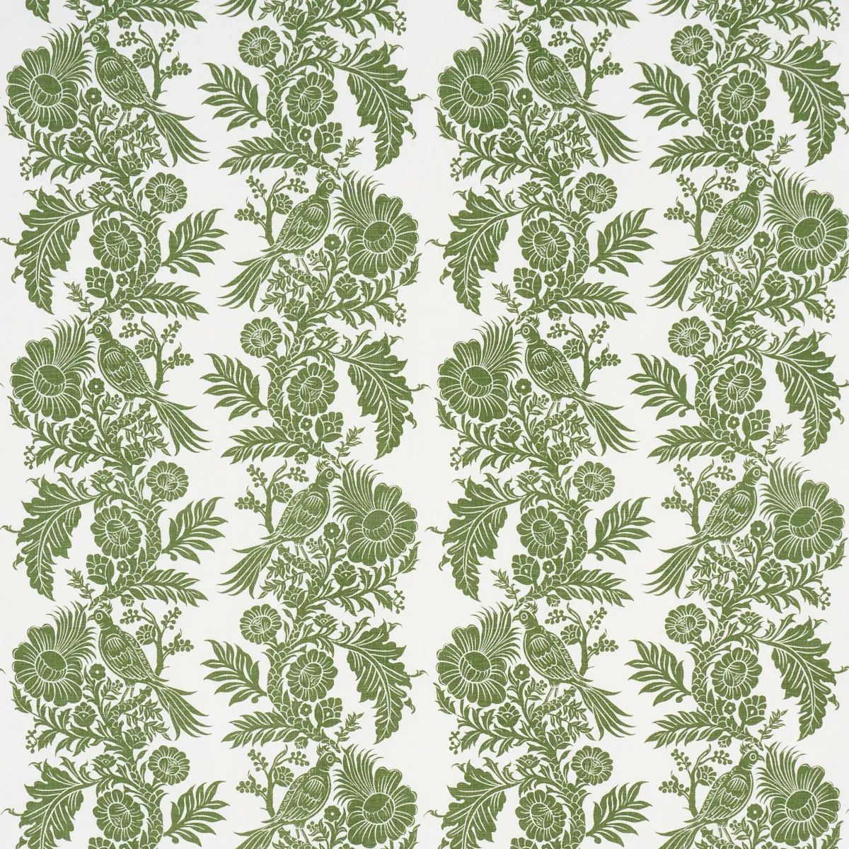 RAVEN WOODS fabric GREEN color by Schumacher