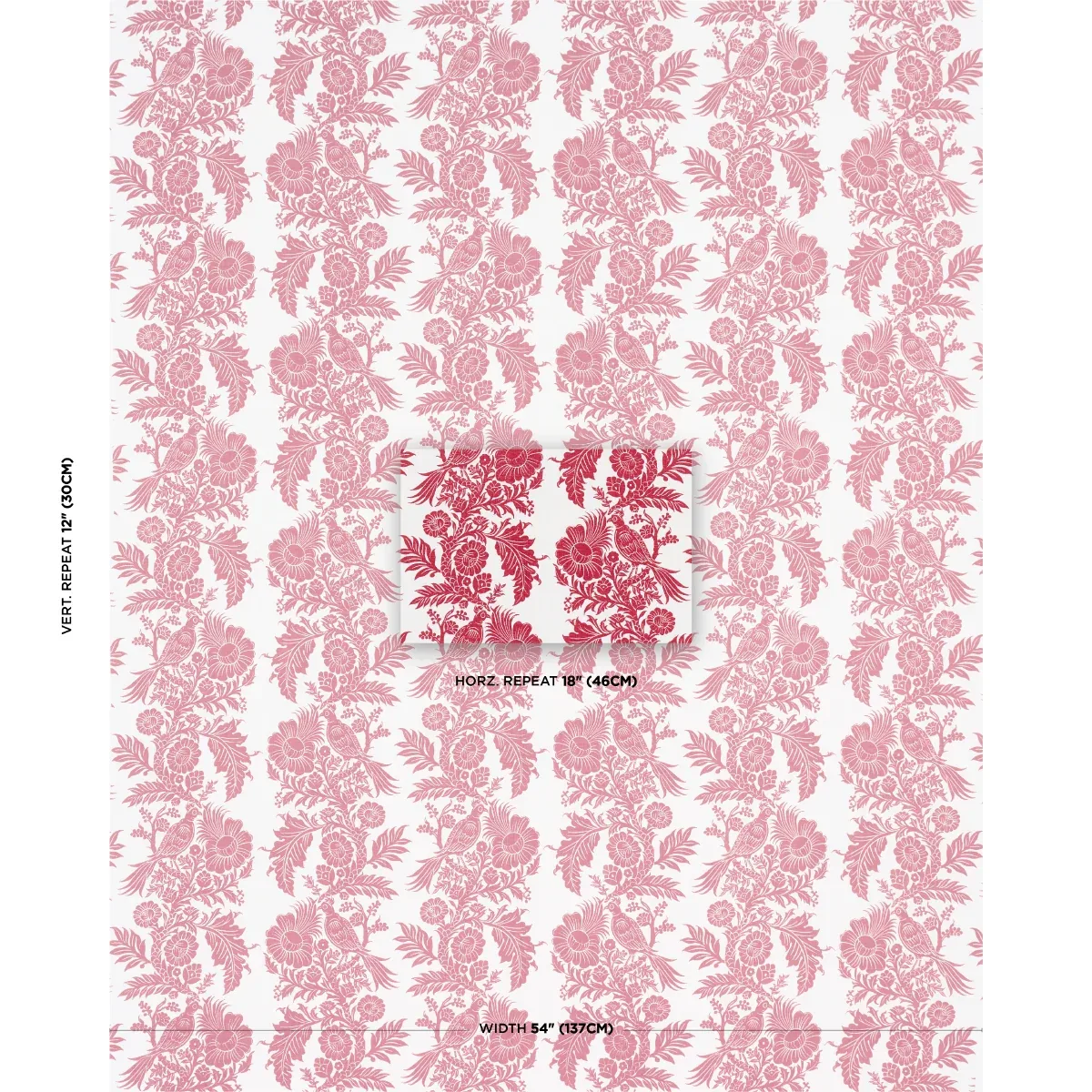 RAVEN WOODS Fabric – RED | Schumacher | Wallpaper Twins RAVEN WOODS fabric RED color by Schumacher