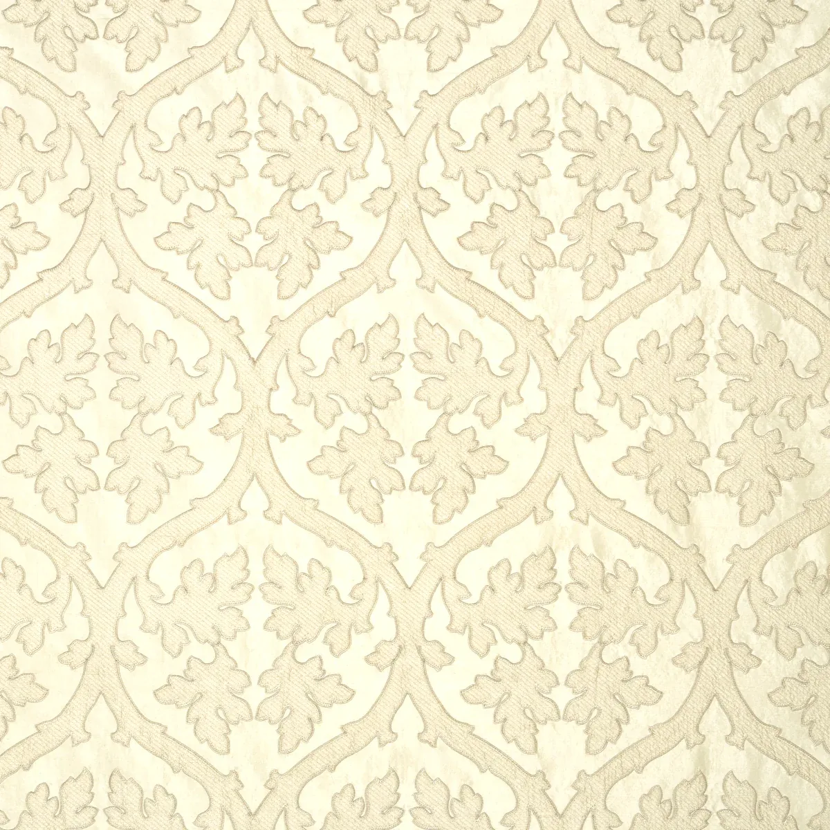 Ravenna Embroidery fabric BONE color by Schumacher