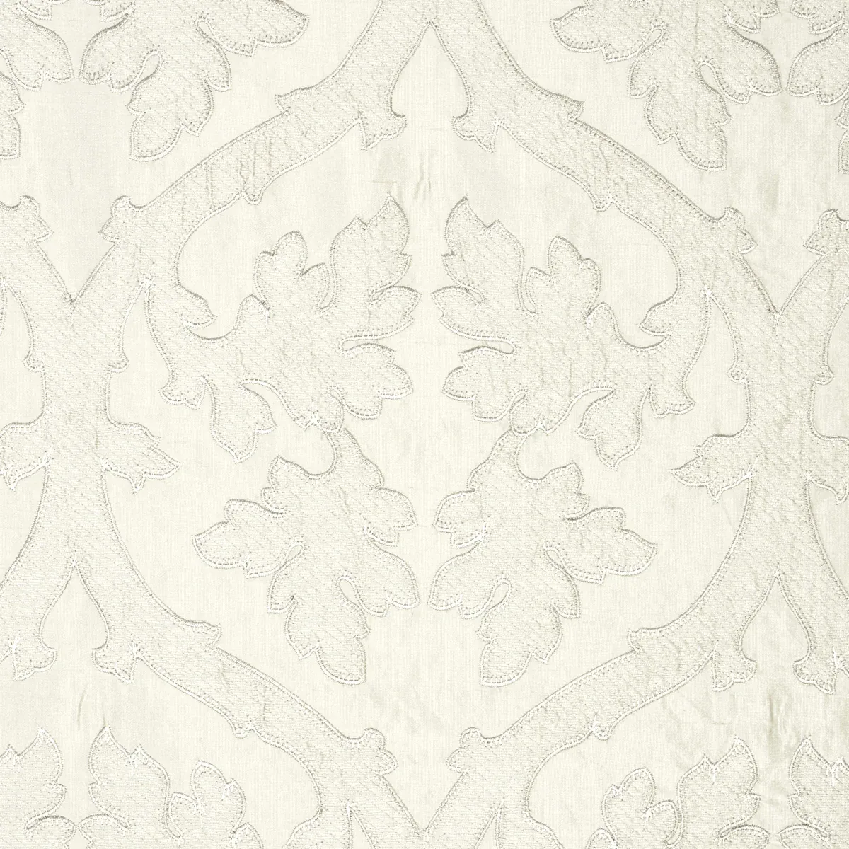 Ravenna Embroidery Fabric – SILVER | Schumacher | Wallpaper Ravenna Embroidery fabric SILVER color by Schumacher