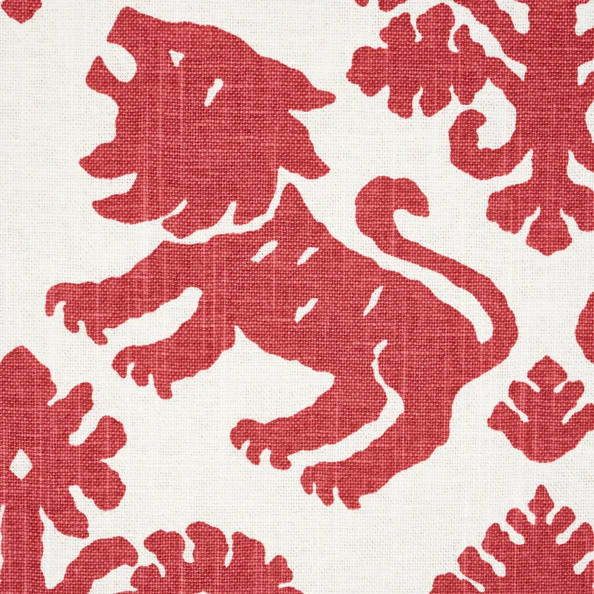 REGALIA Fabric – RED | Schumacher | Wallpaper Twins REGALIA fabric RED color by Schumacher