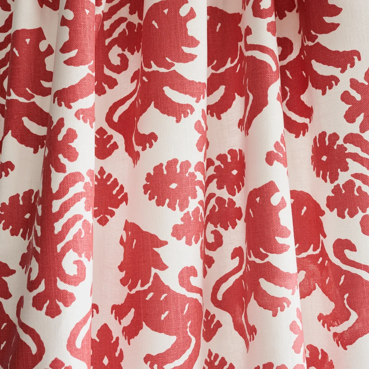 REGALIA Fabric – RED | Schumacher | Wallpaper Twins REGALIA fabric RED color by Schumacher