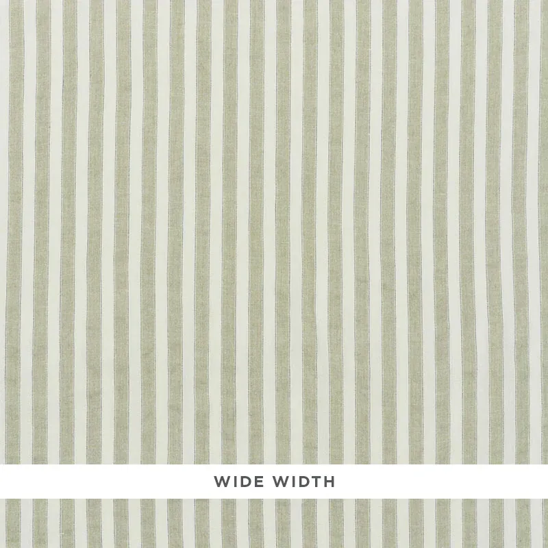 REGATTA LINEN STRIPE SHEER fabric SAGE color by Schumacher