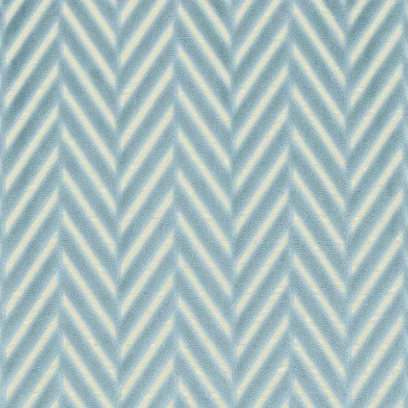 REGENT VELVET HERRINGBONE fabric AQUA color by Schumacher
