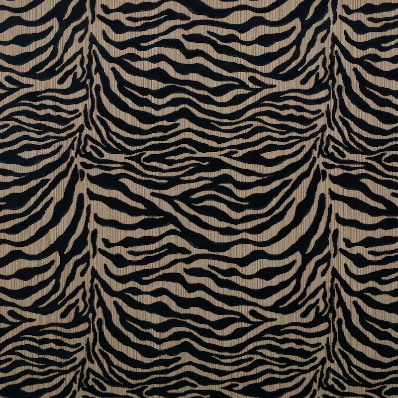 REGINE STRIE VELVET fabric EBONY color by Schumacher