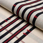 REMMY HAND WOVEN STRIPE fabric NOIR color by Schumacher