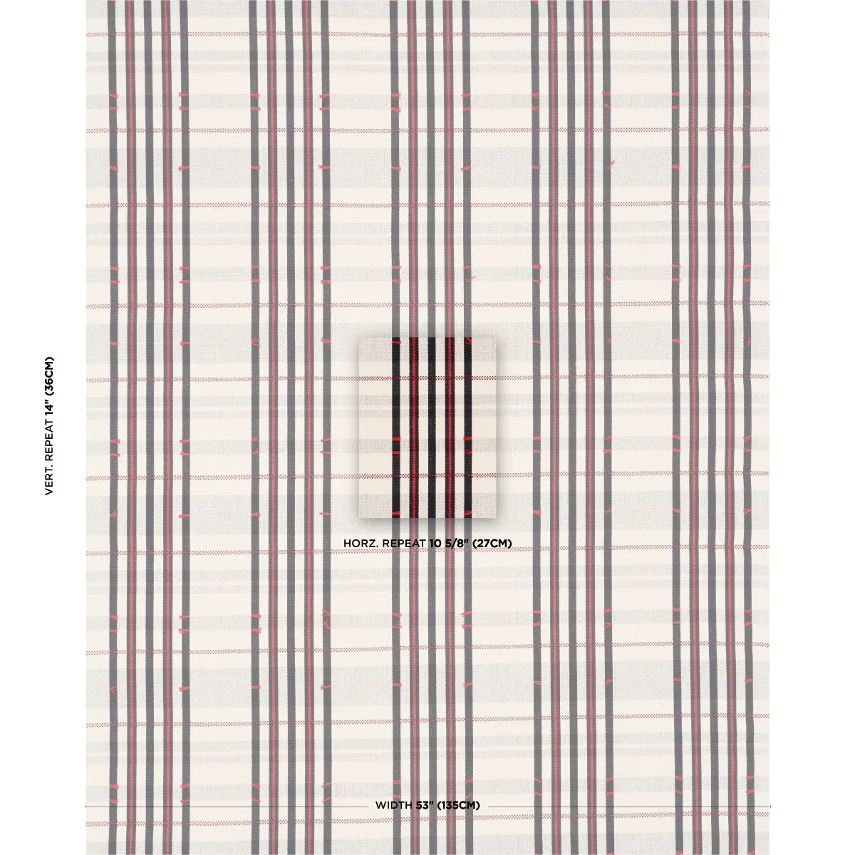 REMMY HAND WOVEN STRIPE fabric NOIR color by Schumacher