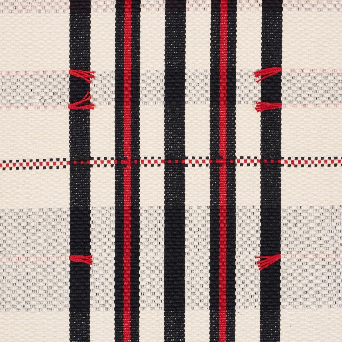 REMMY HAND WOVEN STRIPE fabric NOIR color by Schumacher