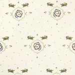 REPTILIA EMBROIDERY fabric BRIGHT MULTI ON IVORY color by Schumacher