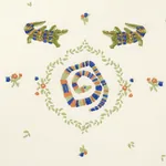 REPTILIA EMBROIDERY fabric BRIGHT MULTI ON IVORY color by Schumacher