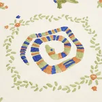 REPTILIA EMBROIDERY fabric BRIGHT MULTI ON IVORY color by Schumacher