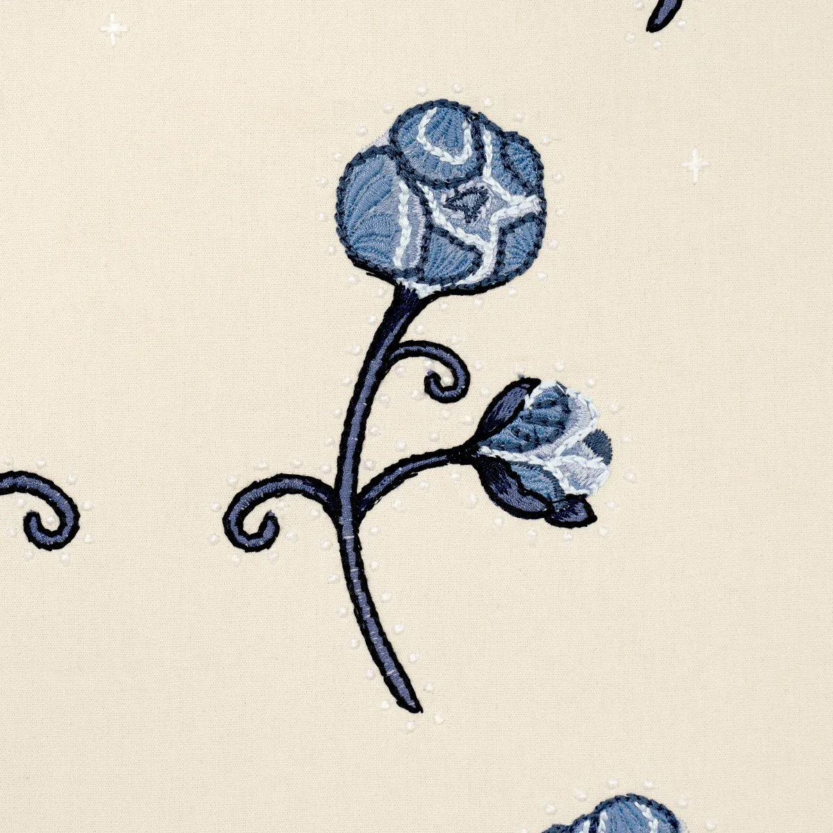 RHINESTONE COWBOY EMBROIDERY fabric NAVY color by Schumacher