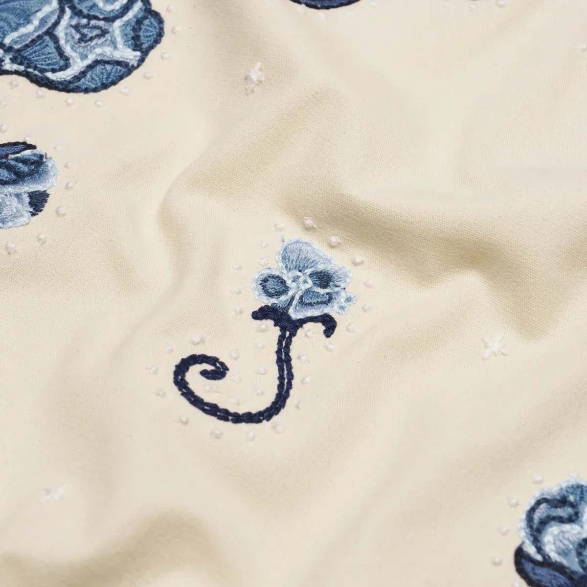 RHINESTONE COWBOY EMBROIDERY fabric NAVY color by Schumacher