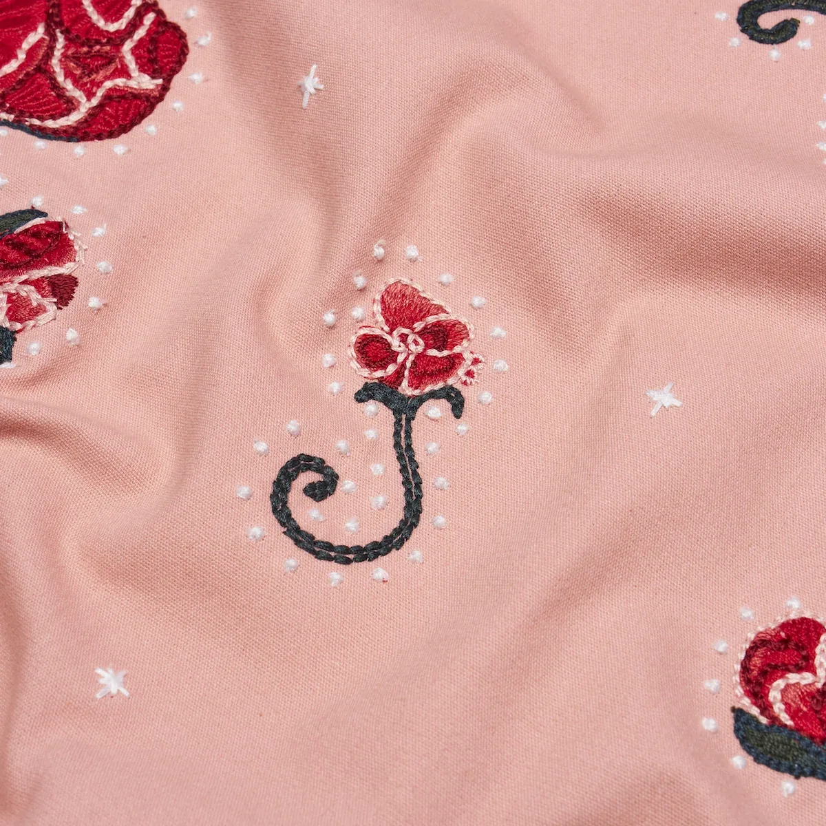 RHINESTONE COWBOY EMBROIDERY Fabric – PINK | Schumacher | Wa RHINESTONE COWBOY EMBROIDERY fabric PINK color by Schumacher