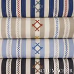 RHODES STRIPE Fabric – BLACK | Schumacher | Wallpaper Twins RHODES STRIPE fabric BLACK color by Schumacher