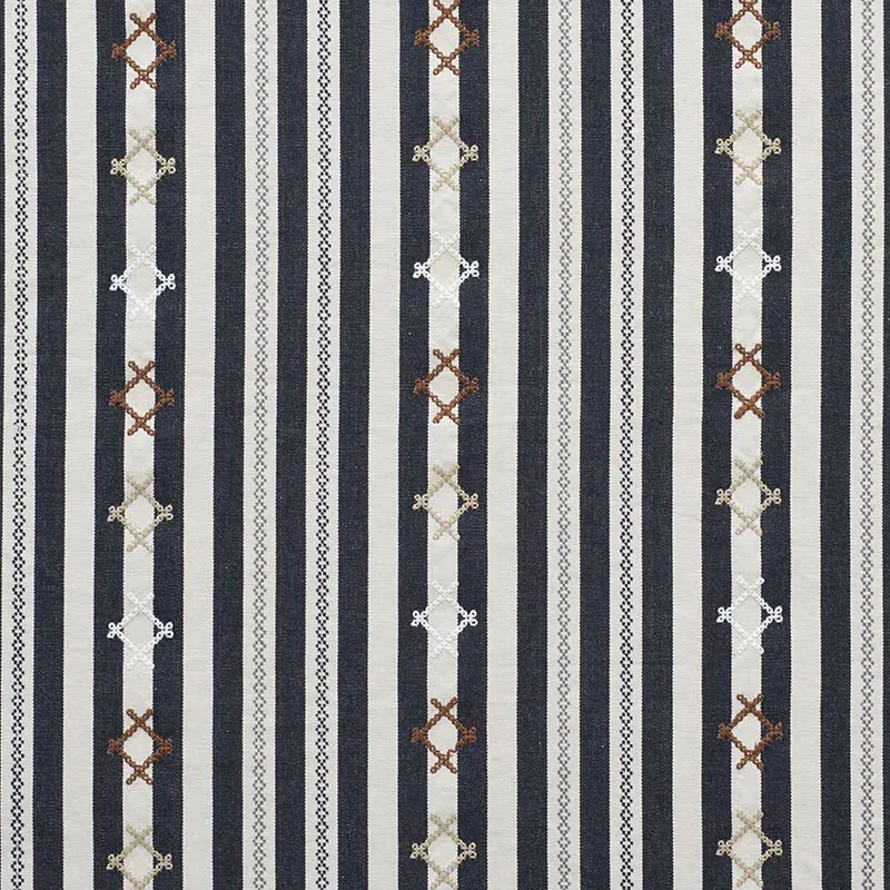 RHODES STRIPE fabric BLACK color by Schumacher