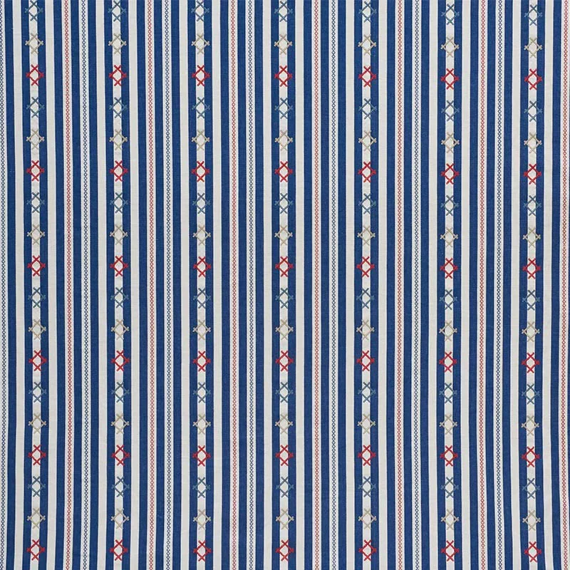 RHODES STRIPE fabric NAVY color by Schumacher